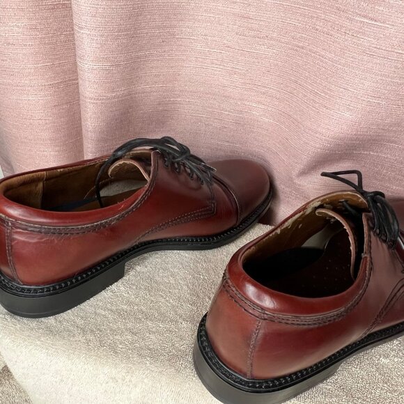 Dockers Mens Burgundy Leather Oxford Shoes Size 10.5M Cap Toe Casual Comfortable - Picture 14 of 16
